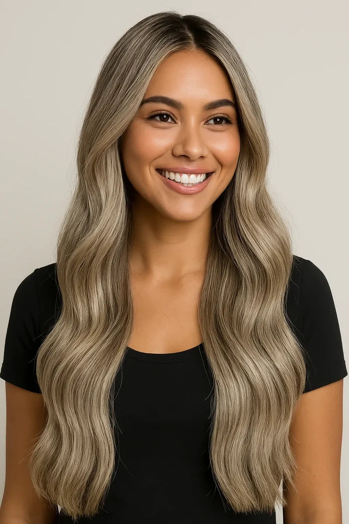 Espresso Highlight Blend (2/60) Thinning Hair and Invisible Clip-ins Bundle