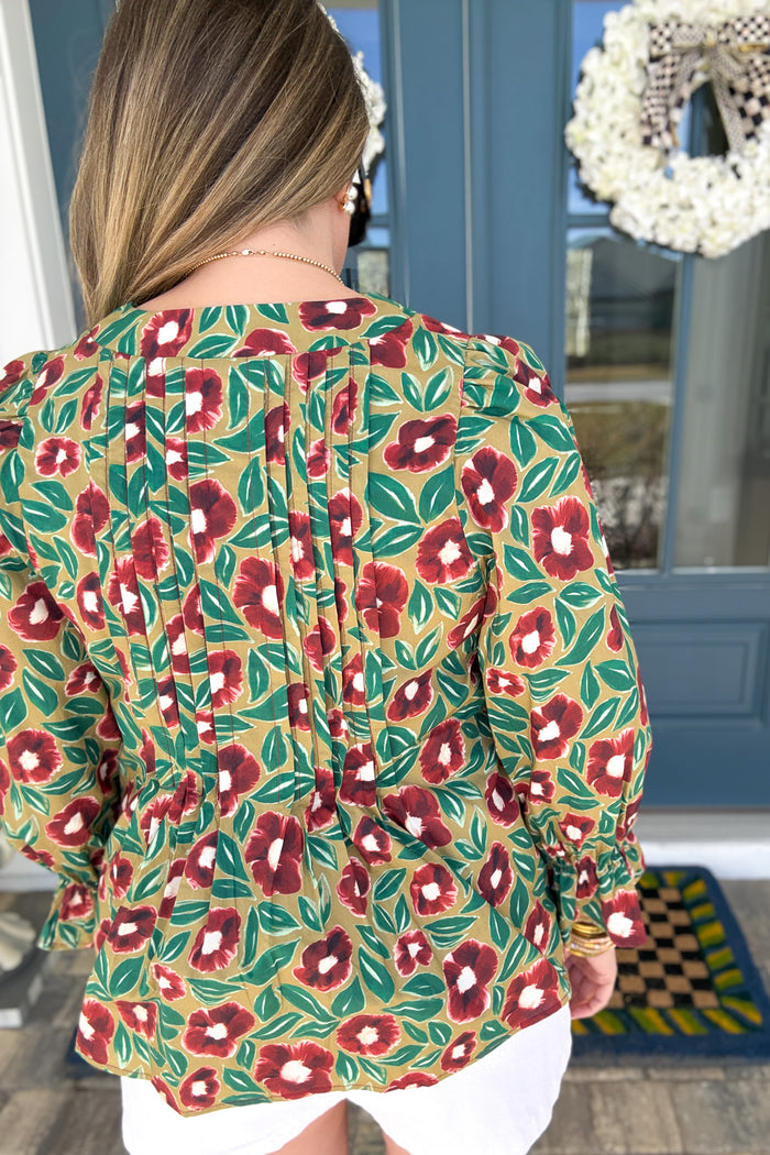 Fairway Bloom Bow Tie Blouse - B Social Boutique