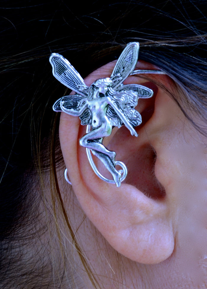 Fairy Elf Ear Cuffs – Silver Fantasy Jewelry side detail