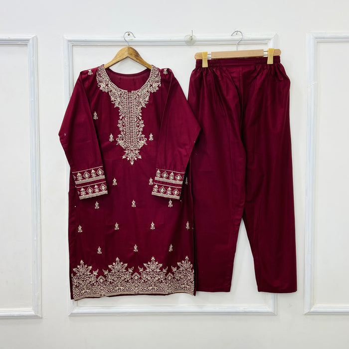 Fairy Embroidered 2PC (Premium Cotton) D-412
