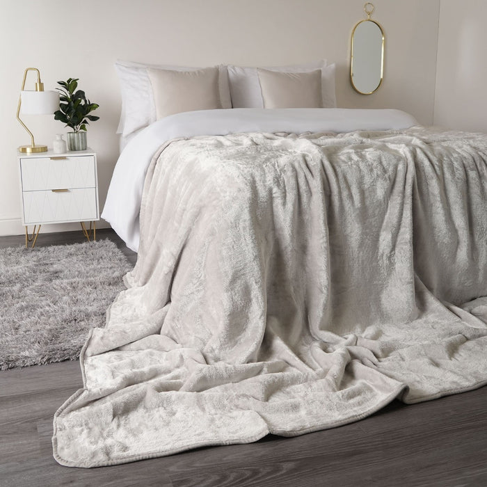 Faux Fur Mink Throw - Silver 🇬🇧