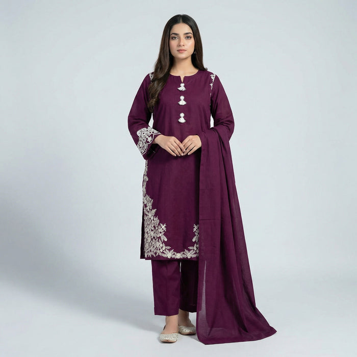 Festive Embroidered | 3PC Cotton D-574