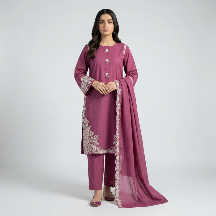 Festive Embroidered | 3PC Cotton D-574