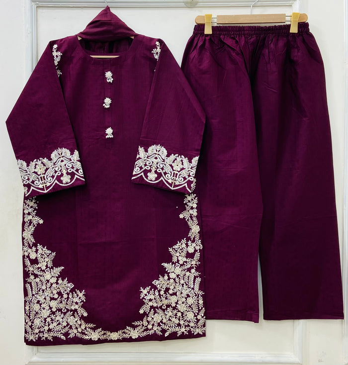 Festive Embroidered | 3PC Cotton D-574