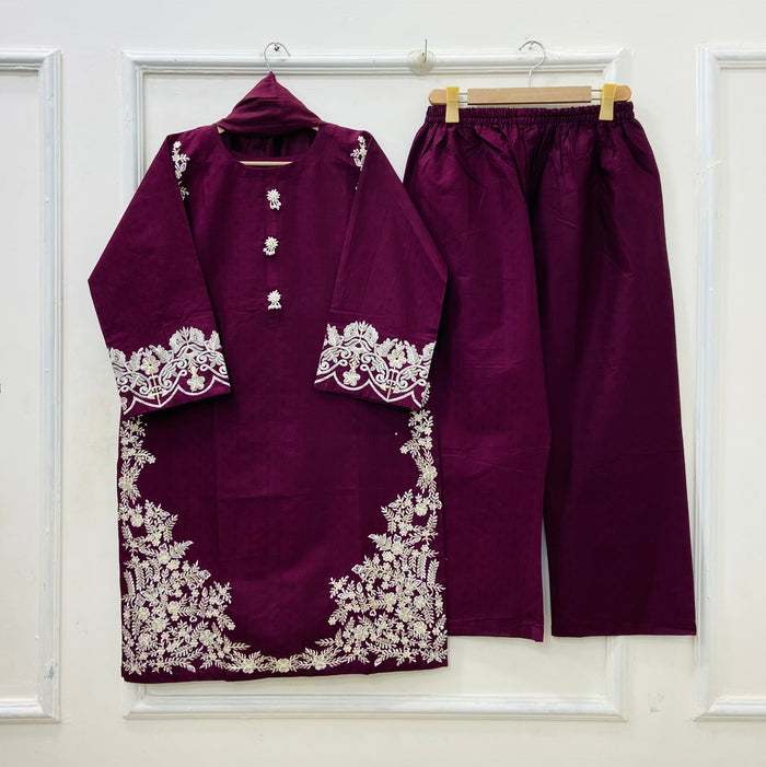 Festive Embroidered | 3PC Cotton D-574