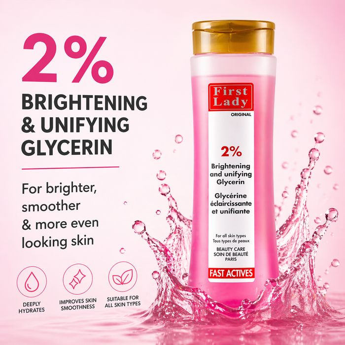 First Lady 2% Glycerin 250ml | With Licorice, Bearberry & Lemon Extract | Daily Moisturising Face & Body Care