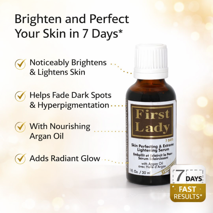 First Lady Argan Oil Skin Brightening Serum 30ml | With Argan Oil, Vitamin C, Niacinamide, Alpha Arbutin & Licorice Root | Daily Face Serum