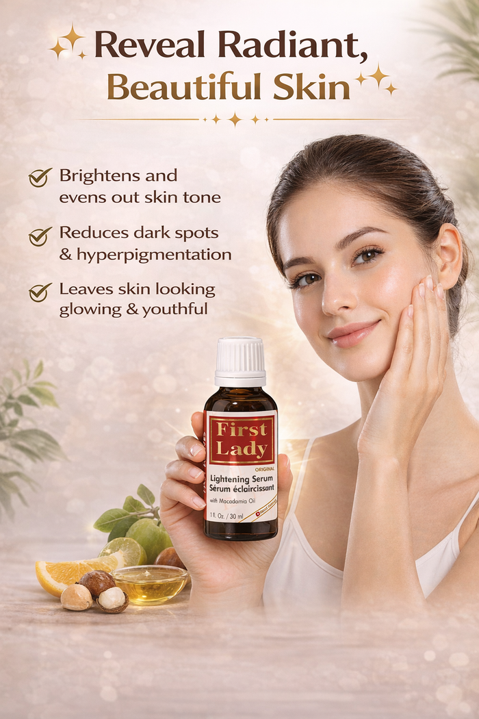 First Lady Skin Brightening Serum 30ml | With Vitamin C, Niacinamide, Alpha Arbutin & Macadamia Oil | Daily Face Serum