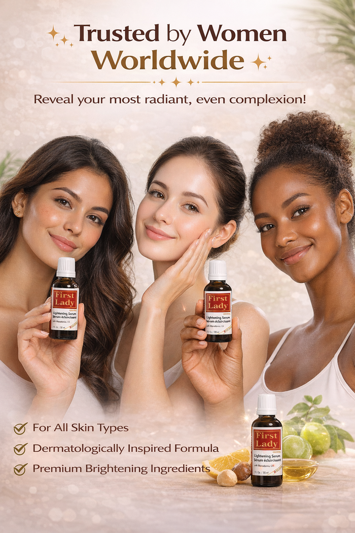 First Lady Skin Brightening Serum 30ml | With Vitamin C, Niacinamide, Alpha Arbutin & Macadamia Oil | Daily Face Serum