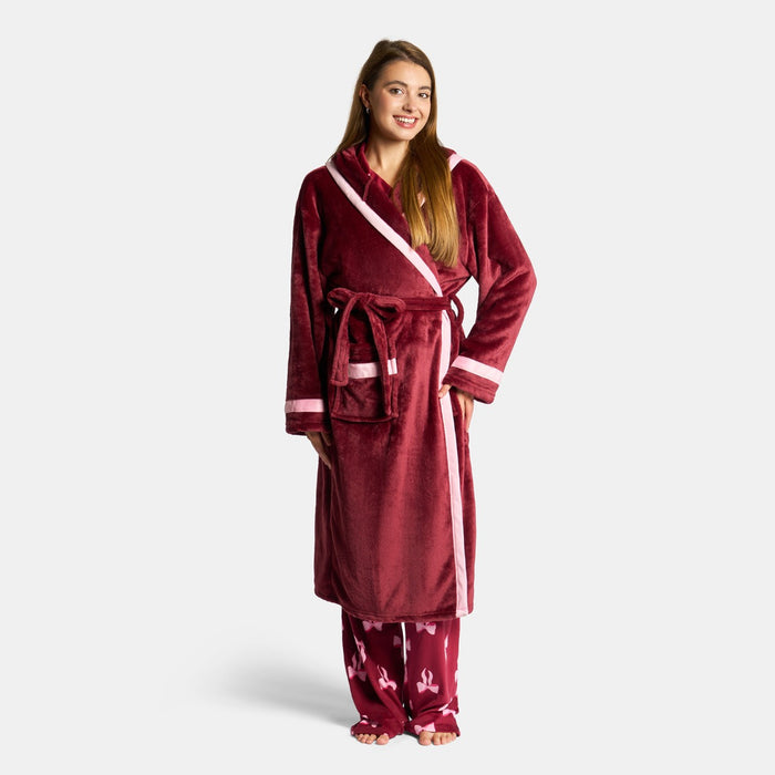 Flannel Fleece Piped Edge Dressing Gown, Adults 🇬🇧