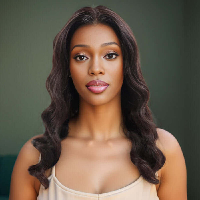 qvr wigs natural loose body t lace wig for black women