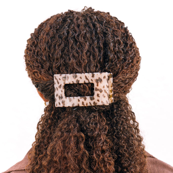 Flat Rectangle Hair Clip | Medium | Blonde Tortoise - B Social Boutique