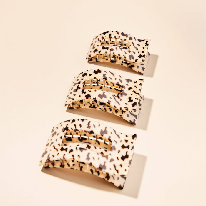 Flat Rectangle Hair Clip | Medium | Blonde Tortoise - B Social Boutique