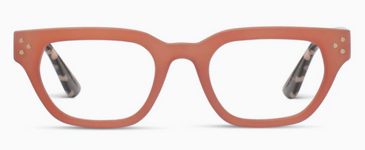 Flora Focus Coral/Black Marble - Peepers Reading Glasses
