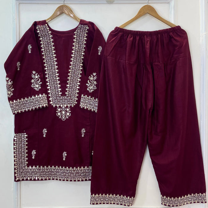 Foil Embroidered Bliss 2PC (Khaddar) (Best Seller) D-312
