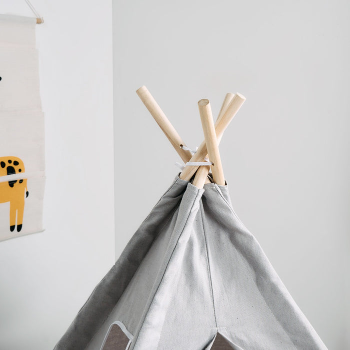 Foldable Kid's Storage Teepee - Grey 🇬🇧
