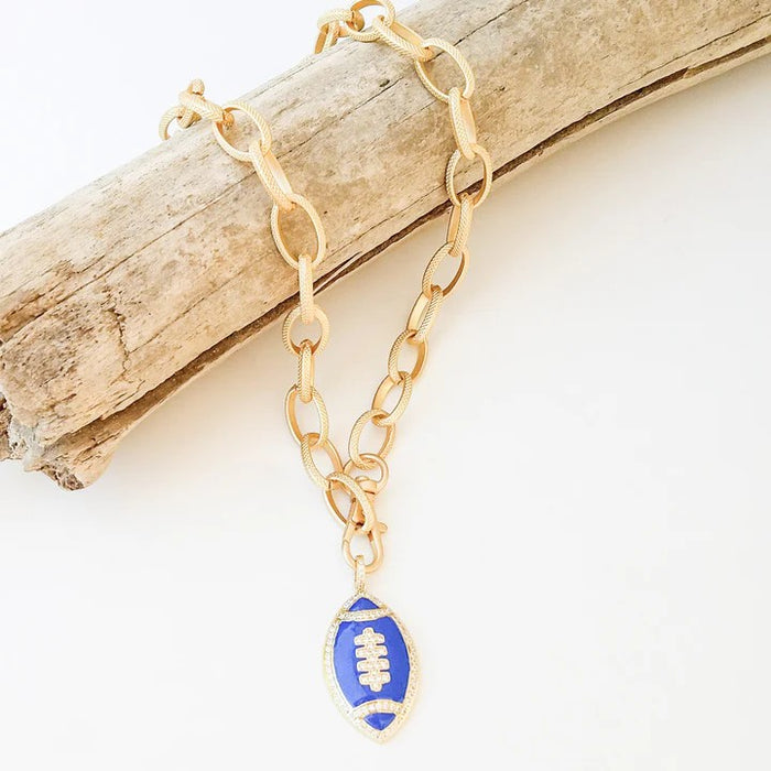 Football 🏈 Necklace On Etched Chain