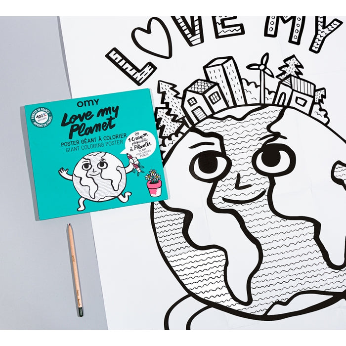Giant Colouring Poster - Recycled Paper - Love My Planet
