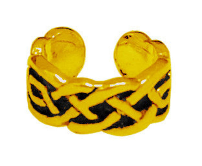 gold celtic knot ear cuff non piercing earring front view