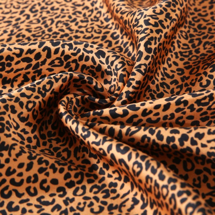 Gold Leopard Mulberry Silk Adjustable Bonnet
