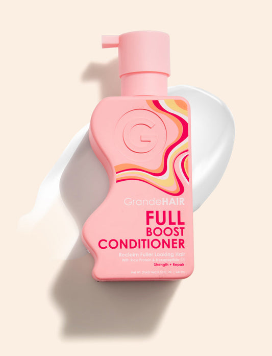 Full Size | GrandeHAIR Full Boost Conditioner Formulated for thinning or damaged hair, this multitasking conditioner adds intense hydration, helps reduce breakage &amp; makes detangling a breeze.
