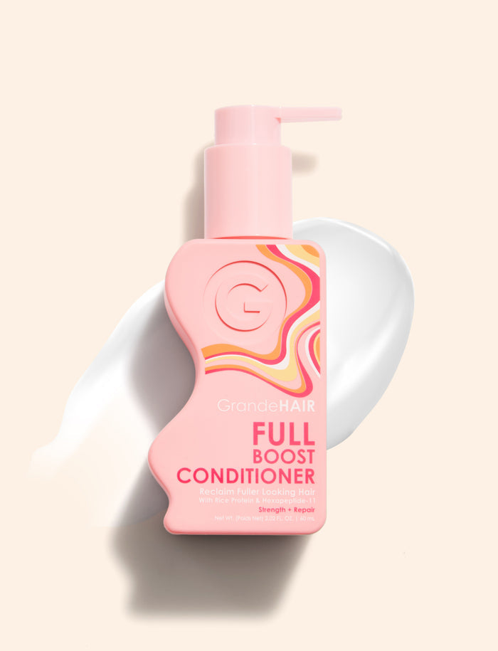 Travel Size | GrandeHAIR Full Boost Conditioner Formulated for thinning or damaged hair, this multitasking conditioner adds intense hydration, helps reduce breakage &amp; makes detangling a breeze.