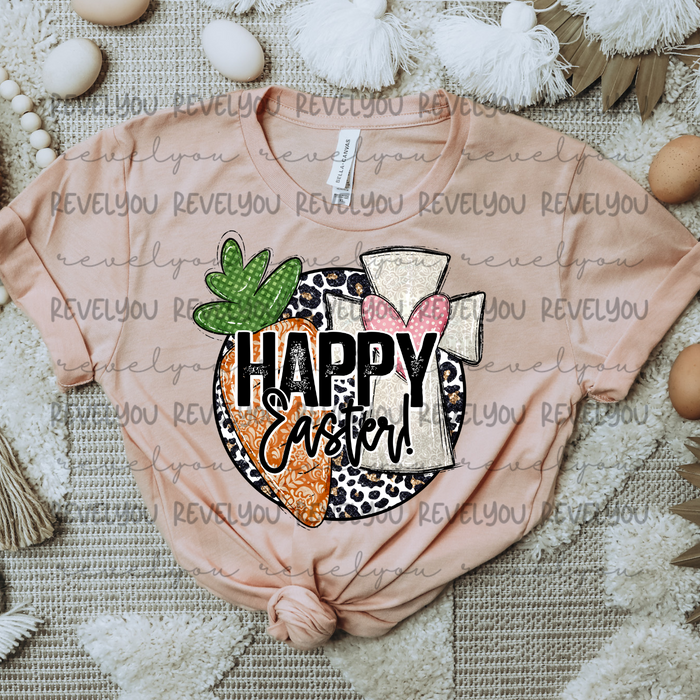 Happy Easter Leopard Circle - PNG