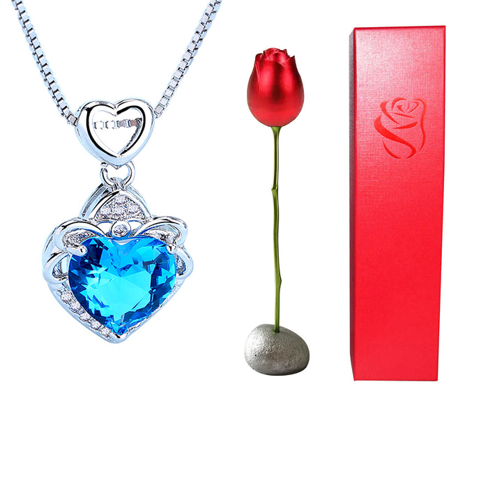 Butterfly Heart Blue Gold