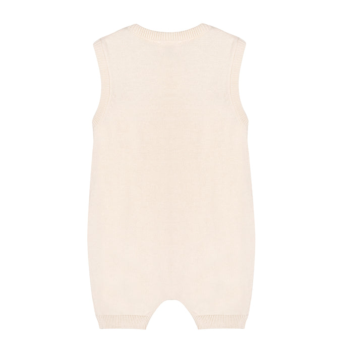 Hearts Pointelle Knit Baby Romper (Organic Cotton)