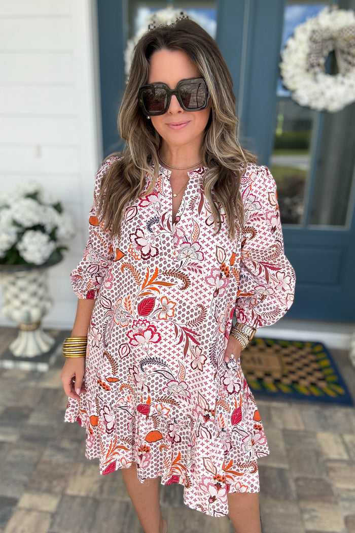 Hendry Floral Ruffle Shift Dress - B Social Boutique
