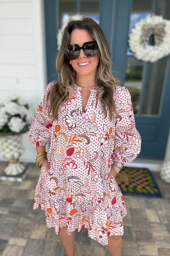 Hendry Floral Ruffle Shift Dress - B Social Boutique