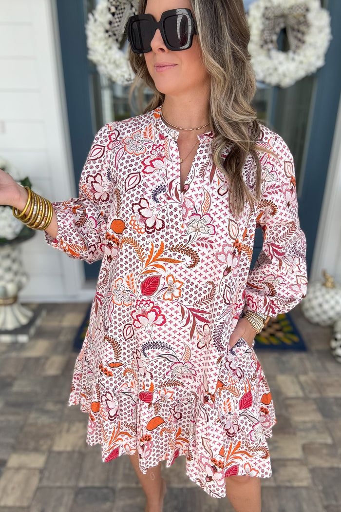 Hendry Floral Ruffle Shift Dress - B Social Boutique