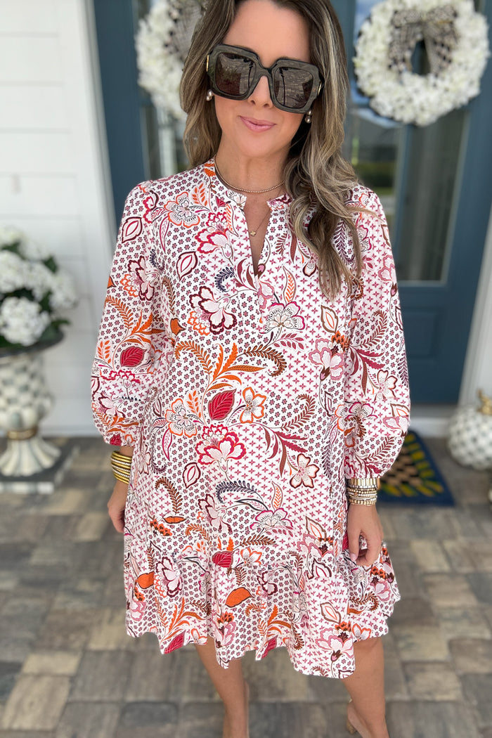 Hendry Floral Ruffle Shift Dress - B Social Boutique