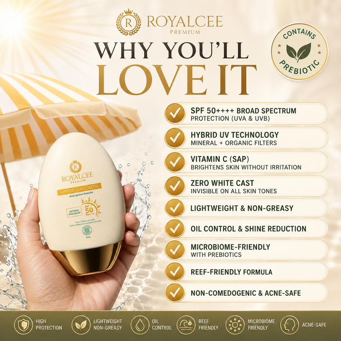 HYBRID SUNSCREEN  SPF 50++++ Royalcee Premium