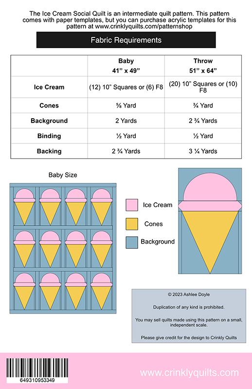 Ice Cream Social Quilt Pattern