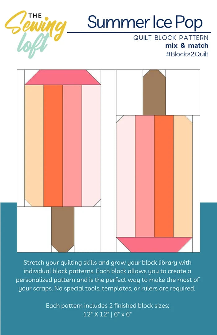Ice Pop Paleta Quilt Block Pattern