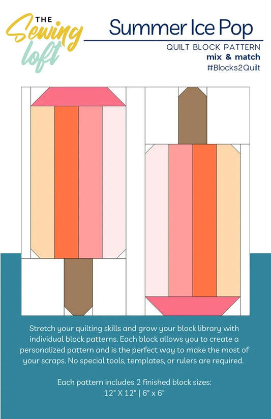 Ice Pop Paleta Quilt Block Pattern