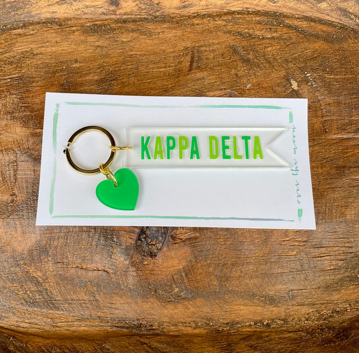 Kappa Delta / Two Color Name w/ Heart