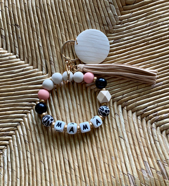 mama rubber keychain bracelet