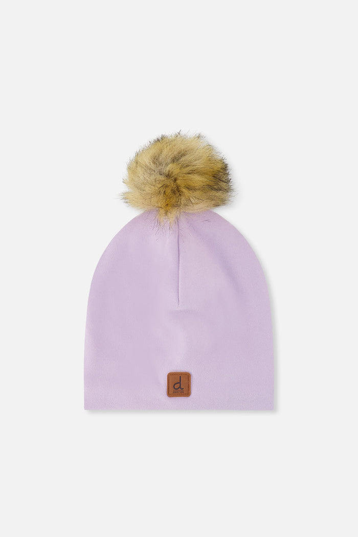Jersey Hat With Pompom Lavender-0