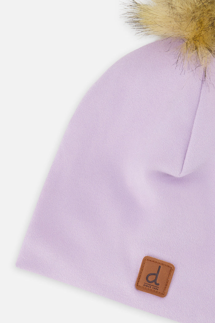 Jersey Hat With Pompom Lavender-2