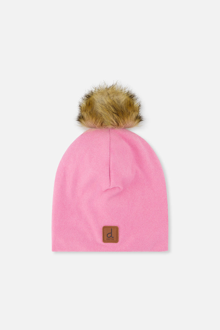 Jersey Hat With Pompom Pink-0