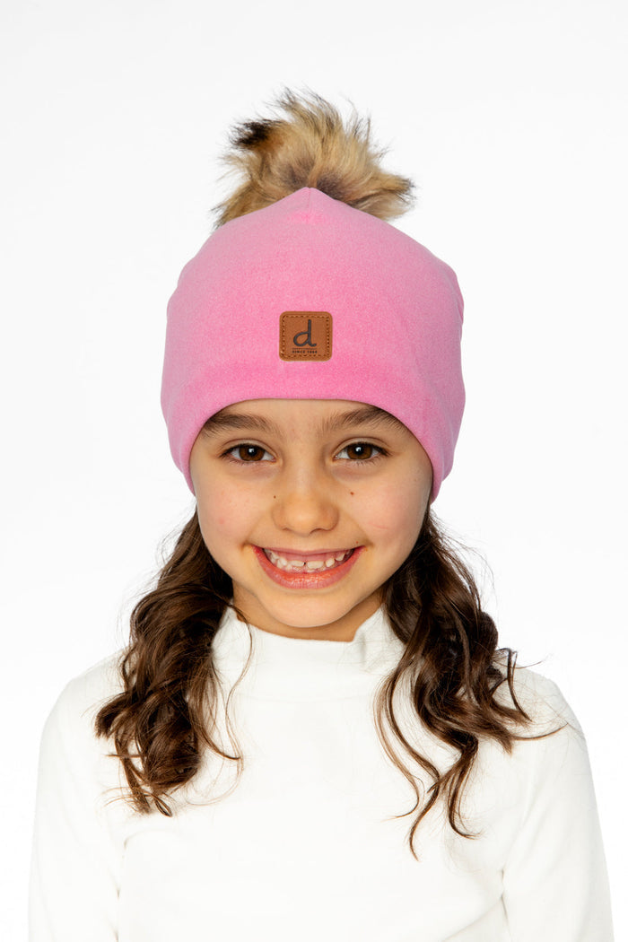 Jersey Hat With Pompom Pink-1