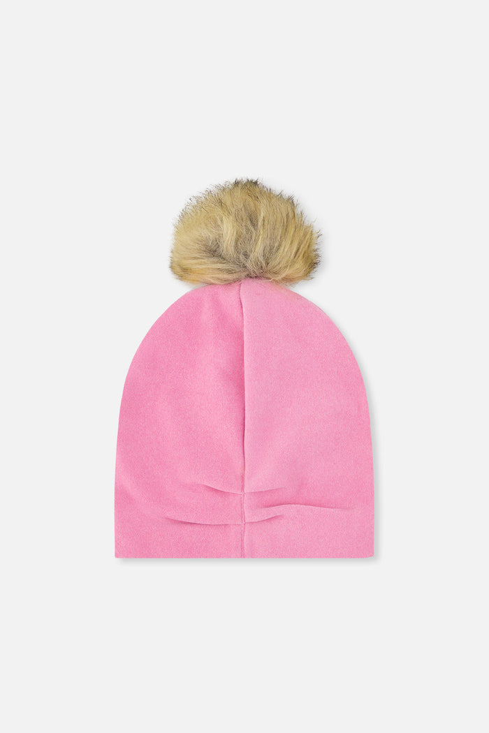 Jersey Hat With Pompom Pink-2