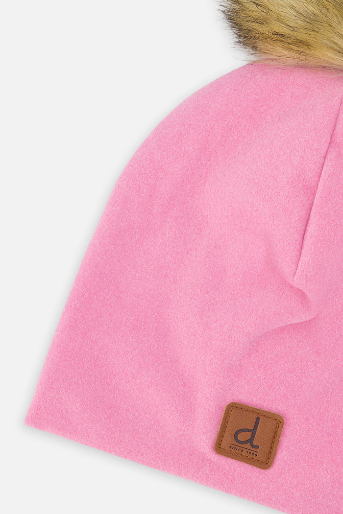 Jersey Hat With Pompom Pink-3