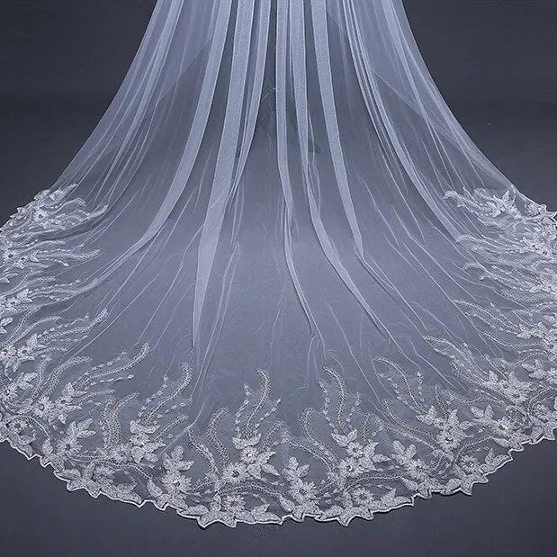 "Joanna" - Lace Edge Cathedral Bridal Veil