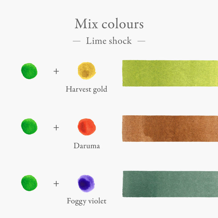 Kakimori Blendable Fountain Pen Ink -Lime shock
