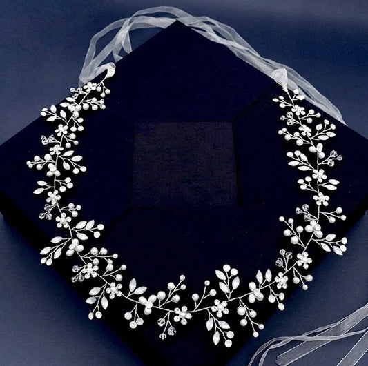 Wedding Accessories - Opal and Pearl Wired Bridal Belt/Sash - Available in Silver and Gold