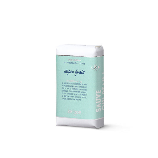 A packaged bar soap product with branding and product information displayed on the front.