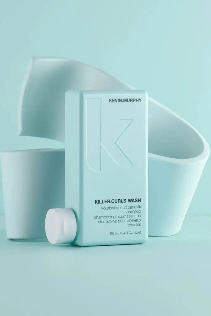 Kevin Murphy Killer Curls Wash bottle with packaging on a light blue background - Hair Care Canada